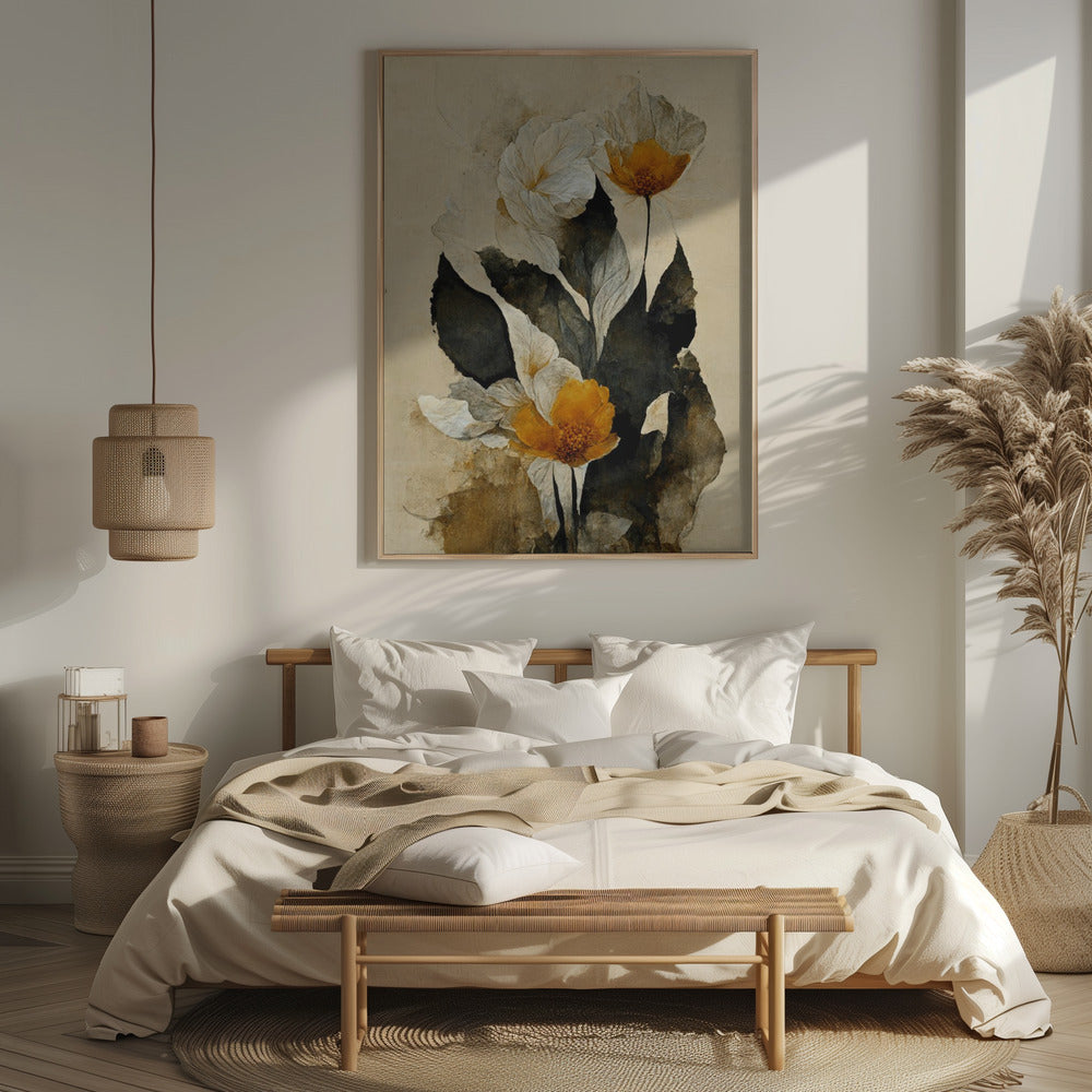 Yellow Paper Flowers Poster